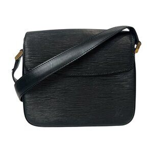 LOUIS VUITTON Black Epi Leather Buci Flap Shoulder Bag